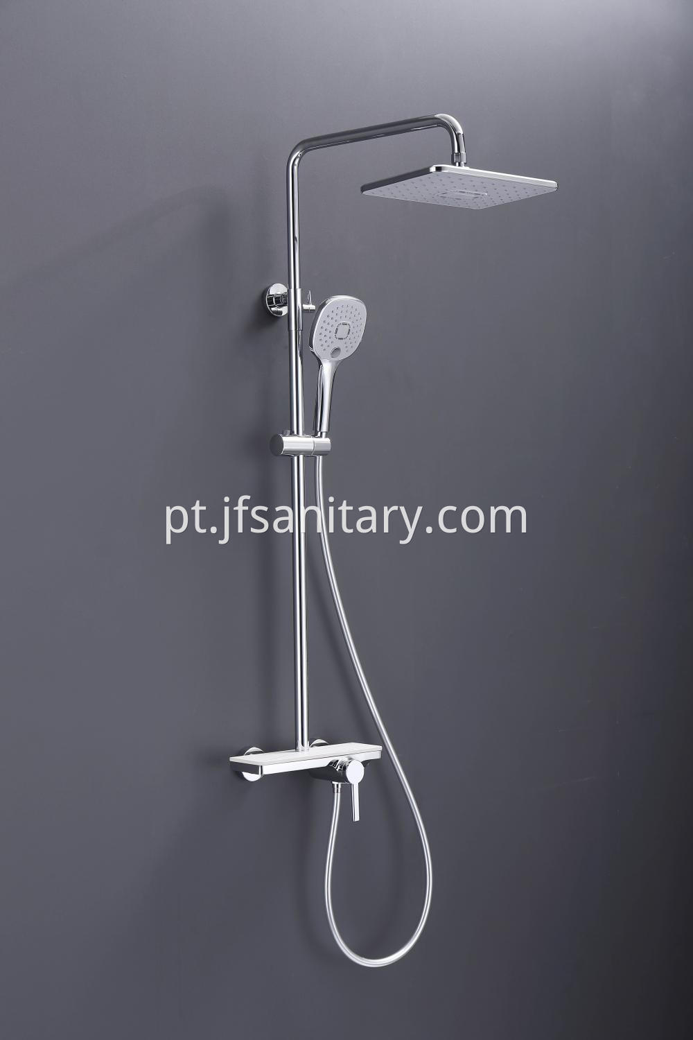 Square Shower Mixer Set With Marble Shelf